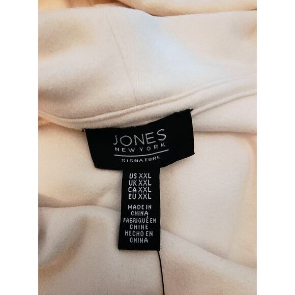 Jones New York Ivory Cowl Neck Brushed Terry Jersey Knit Long Sleeve Top XXL - Picture 5 of 9